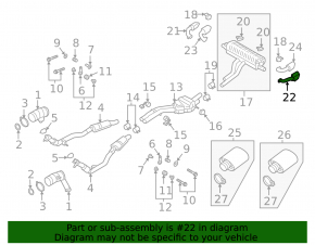 Left outer exhaust pipe tip for Porsche Cayenne 19-23, chrome, without pipe