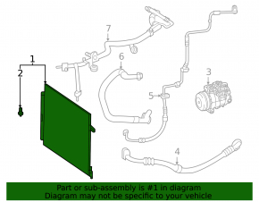 Mercedes W167 GLE 350 450 20-24 air conditioning condenser radiator is pressed and crushed