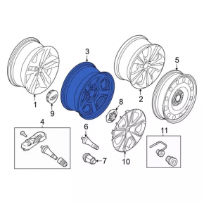 Wheel disk R18 Ford Explorer 11-19 iron