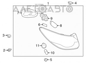 Light outer wing left Mazda 6 16-17 usa rest, not