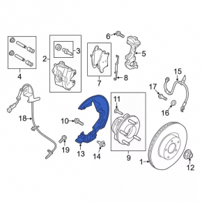 Brake Disc Cover Front Left Lincoln MKZ 17-20