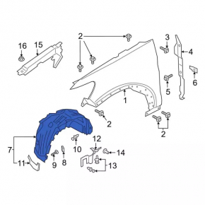 Front left fender liner Ford Explorer 20-