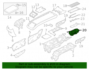 Volvo XC90 25-26 Center Console Cup Holders Type 2