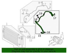 Air conditioning hose, compressor, heater, VW Atlas 20-23 2.0, 3.6, R1234YF