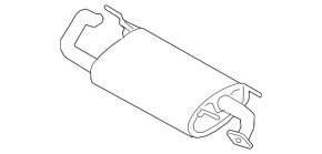 Muffler rear part with barrel Subaru Impreza 17-23 GK 5d without tip