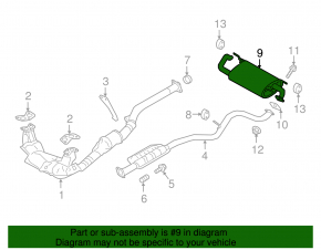 Muffler rear part with barrel Subaru Impreza 17-23 GK 5d without tip