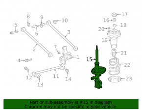 Rear right shock absorber Lexus RX300 98-00 FWD