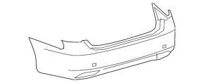 Bare rear bumper Lexus LS460 LS600h 07-09 for parking sensors