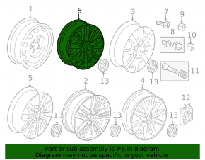 Wheel disk R17 VW Jetta 11-18 USA type 1 curb