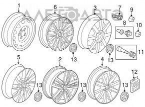 Wheel disk R17 VW Jetta 11-18 USA type 1 curb