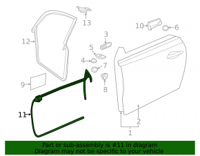 Door seal front left VW Beetle 12-19 torn