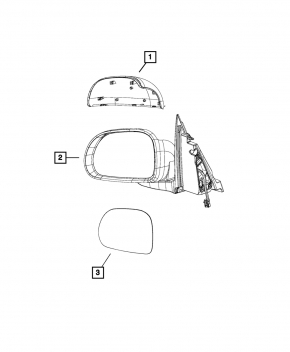 Side mirror right assembly Fiat 500L 14-19