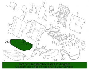 Rear seat, 2nd row, Toyota Rav4 2013-2015, black cloth with gray insert