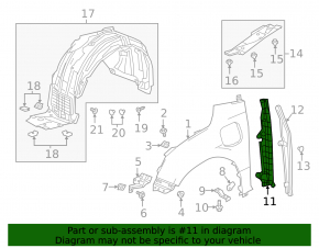 Wing seal trim door-wing left Honda Clarity 18-21 usa