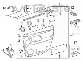 Front right window lift control for Lexus RX350 RX450h 16-22 with black trim