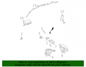 Rear left airbag sensor for a Lexus ES350 07-12