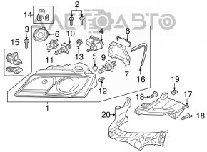 Front left headlight Audi Q5 8R 09-12 prerest halogen