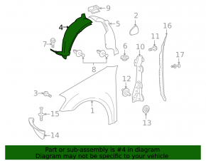 Front left mudguard front part Mercedes W164 ML