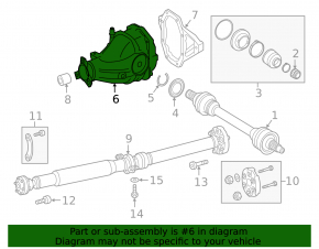 Rear differential gearbox Mercedes GLS-class X166 13-16 3.0, 4.6, 4.7 AWD 3.46