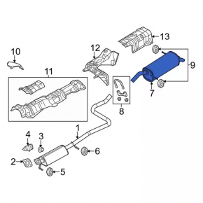 Muffler rear part with barrel Ford Fiesta 11-19 1.6 5d