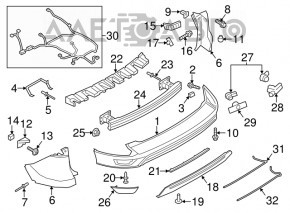 Rear bumper mount right Ford Escape MK3 13-16 prerest