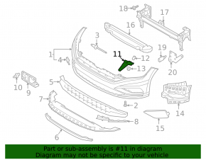 Front bumper mount, right, VW Jetta 19-21
