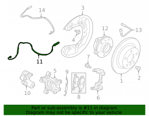 Rear brake pad wear sensor for BMW i3 14-21