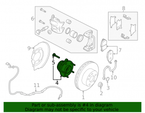Front left hub for Nissan Murano 15-24