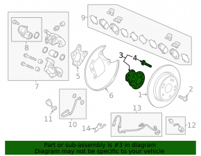 Rear left hub Honda HR-V 16-22 fwd