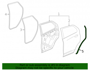 Door seal side rear left Buick Encore 13-19