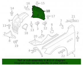 Front left rear fender liner for BMW 5 GT F07 10-17