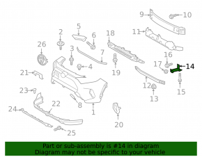 Left front bumper lower reinforcement fang for Toyota Rav4 19-24