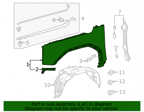 Front left fender for Toyota Land Cruiser 24-26