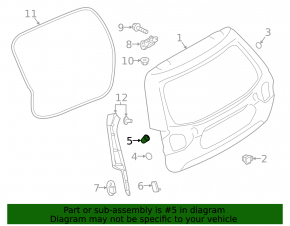 Left trunk door bumper Subaru Forester 19-SK on the door lower