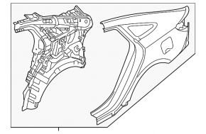 Quarter wing rear left Hyundai Sonata 16-19 hybrid