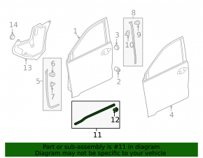 Front right door seal Honda HR-V 16-22 lower