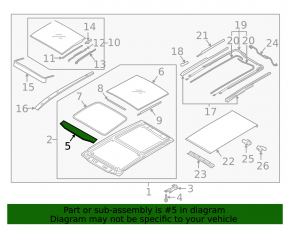 Front sunroof glass Kia Sorento 16-20