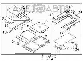 Front sunroof glass Kia Sorento 16-20