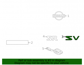 Nissan Sentra 20-24 Trunk Lid SV Badge Emblem