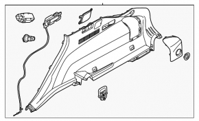 Kia EV6 22-24 black rear right arch trim for speaker