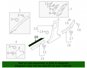 Door sill outer step front left Hyundai Sonata 20-22 black