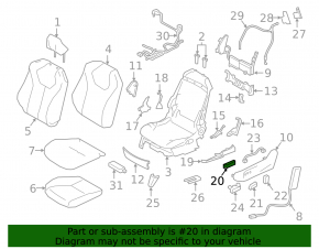 Nissan Maxima A36 16-23 black driver's seat control with buttons