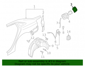 Fuel filler door Audi A3 8V 15-20 4d