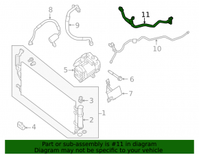 Air conditioner tube compressor-heater Nissan Leaf 13-17 first type 1