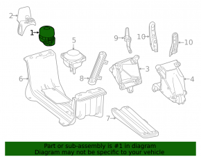 Engine mount right Mercedes GLS-class X166 15-19 3.0