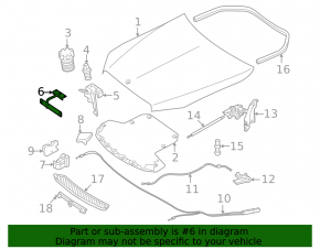 Mercedes C-class W206 300 22-25 hood lock bracket