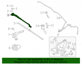 Left windshield wiper arm for Ford Focus mk3 11-18