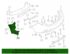 Rear left mudguard rear part Mazda 6 18-21