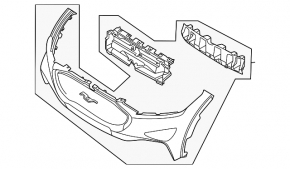 Front bare bumper Ford Mustang Mach-E 21-26 white A3 without camera, worn, non-factory holes