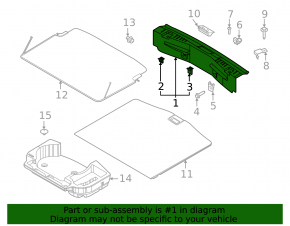 Ford Mustang Mach-E 21-23 Trunk Door Trim Black